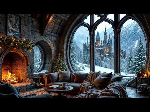 Snowfall & Fireplace Warmth ❄️🔥 | Cozy Winter Ambience for Sleep, Reading & Calm Nights