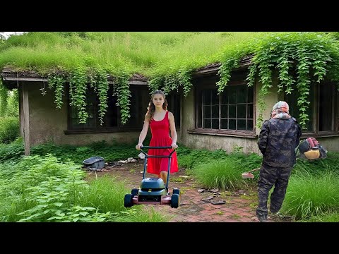 Garden of the old man who had a stroke was overgrown | daughter came back help her father cleanup