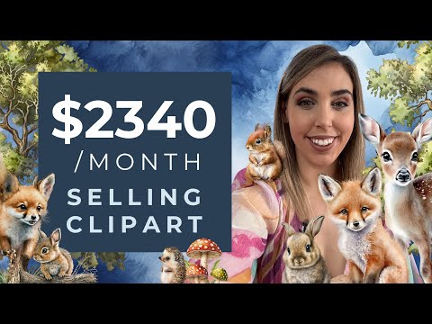 $2340 / month selling clipart 🎨 Sell AI Clipart on Etsy 🎨 Digital Product, Passive Income Ideas 2023