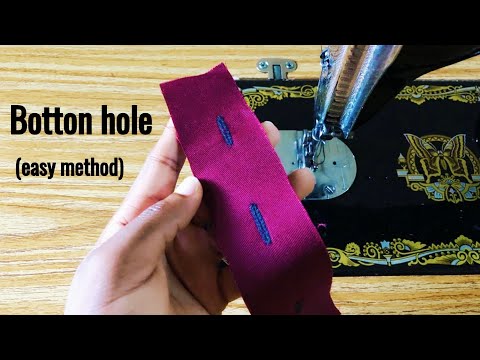 How to make button hole with a manual sewing machine ||Easy step by step tutorial video|| #DIY