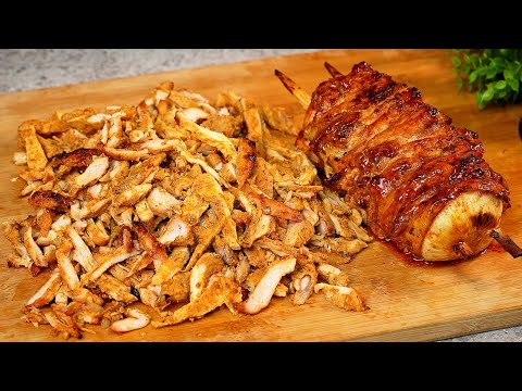 سيخ شاورما منزلي طعمه خطير وبأسهل طريقة 🔥 مع تومية ومخلل فوري 🌮 Shawarma recipe 