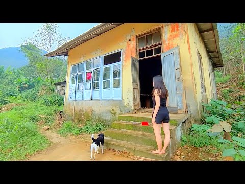 Beautiful girl buys a dirty and dilapidated house to clean up and renovate