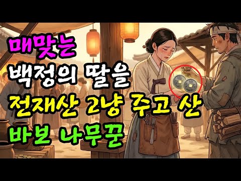 바보 나무꾼이 전재산 2냥 주고 산 매맞는 백정의 딸, 그 정체를 알고 모두가 무릎 꿇었다 | 민담 | 전설 | 설화 | 옛날이야기