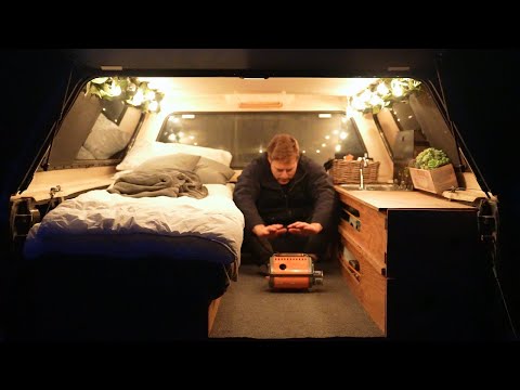 A Quick Cold Night in my Truck Camper | Relaxing ASMR | Sounds of Nature and Camping