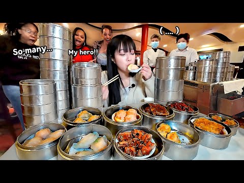 Building a Tower with Dim Sum in Las Vegas🔥 KJ Dim Sum Mukbang