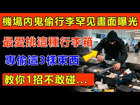 「機場內鬼」偷行李畫面曝光！地勤爆料：他們最愛挑「這種行李箱」下手，而且專偷這3樣東西！教你一招讓他們不敢碰！#機場 #行李箱 #防盜 #旅遊安全 #地勤 #偷竊 #出國 #打包行李 #旅遊攻略