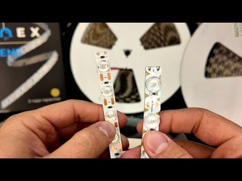 We're testing interesting LED strips: with lenses for full illumination and low droop. Luminex