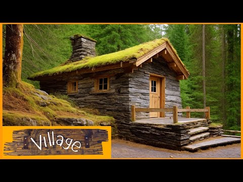 Man Built a House of STONE and LOGS in the Forest | Start to Finish