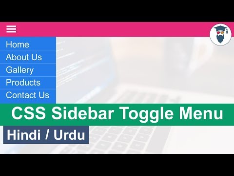Pure CSS Sidebar Toggle Menu Tutorial in Hindi / Urdu