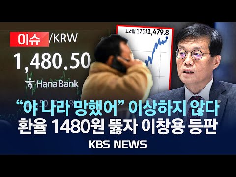 [이슈] "환율 1480원, 불필요하게 높은 수준…금융위기 아니지만 물가·양극화 위기"/2025년 12월 17일(수)/KBS