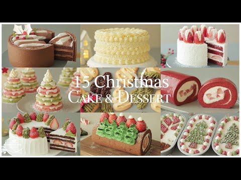 15 Christmas Cake & Dessert Recipe | Strawberry Chocolate Cake, Red Velvet Cake | Baking Video