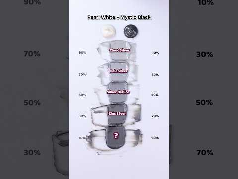 Pearl White VS Mystick Black..Satisfying Color mixing🎨 #colormixing #satisfying #asmr