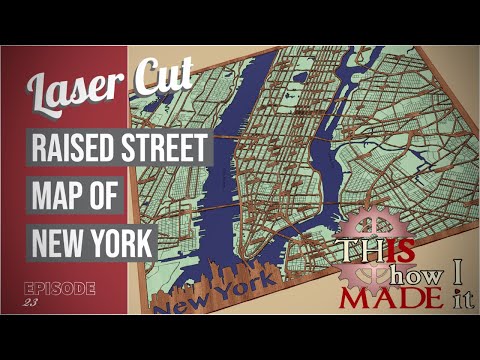 Laser Cut Raised Street Map of New York