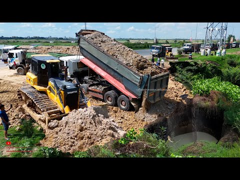 WONDERFUL Is Starting Project! Huge Landfilling Activities Was Erasing With Heavy Trucks & Dozers