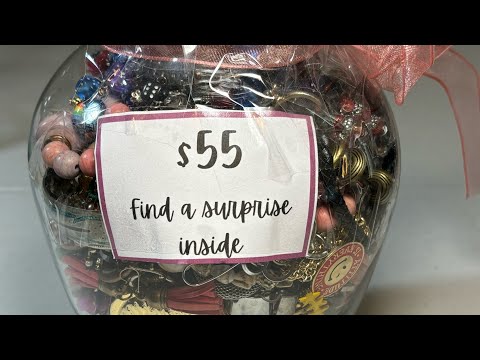 $55 Mystery Jewelry Jar - Cameo Brooch & GOLD