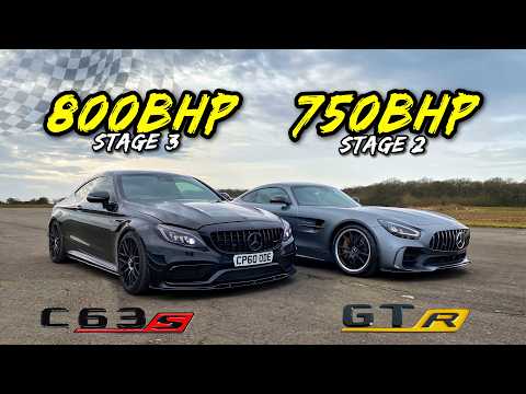800HP STAGE 3 C63 AMG vs 750HP STAGE 2 AMG GTR: DRAG RACE