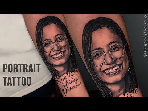 Memorial Portrait Tattoo of Client's Sister | @tattoosbyabhishek