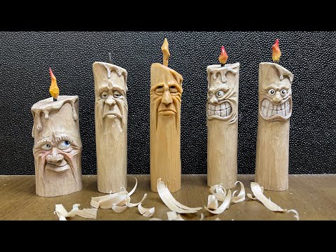 [우드카빙]목각인형 조각하기-양초인형 Woodcarving- carve a  Candle man