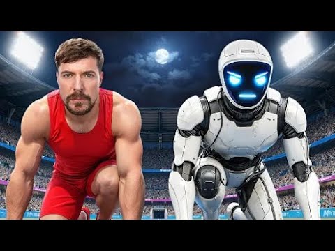World Fastest Man 💪 Vs Faster robot#mrbeast