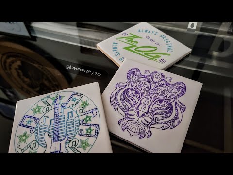 Tutorial: Color Filled Laser Engraved $0.15 Tile Coaster on Glowforge Laser. Lasers and Beer Ep.6