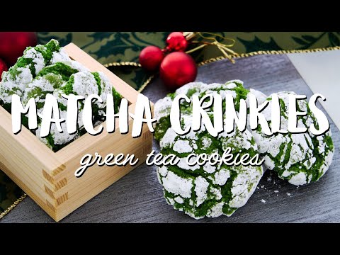 BEST Matcha Crinkle Cookies