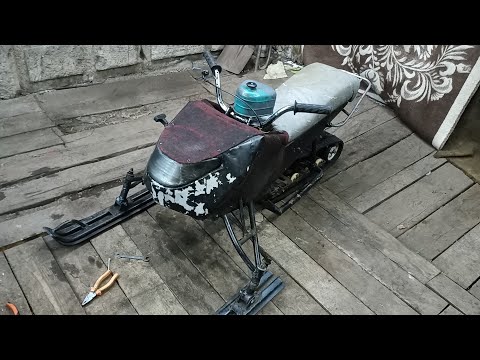Homemade snowmobile from a chainsaw, review