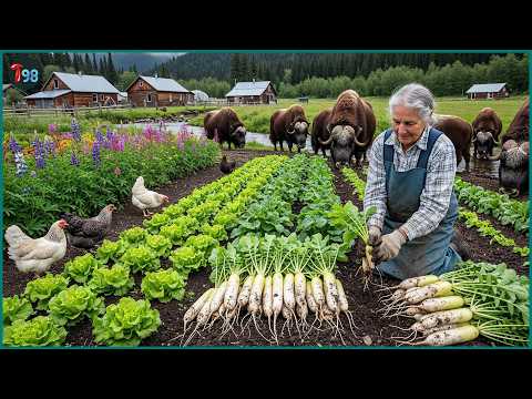Beautiful Countryside Life in ALASKA – Harvesting Crops, Raising Livestock, and More