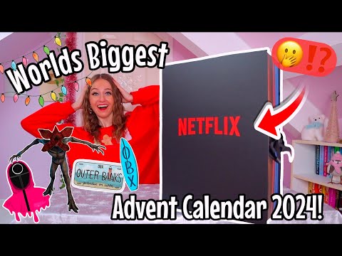 UNBOXING THE *WORLDS BIGGEST* MYSTERY NETFLIX ADVENT CALENDAR 2024!!😱🎬⁉️(24 MYSTERY BOXES!🫢🎁)