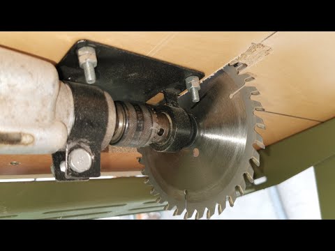 How to Make a Table Saw at Home   Drill powered