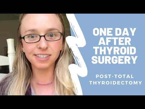 Post-thyroidectomy. One day after my thyroid surgery.
