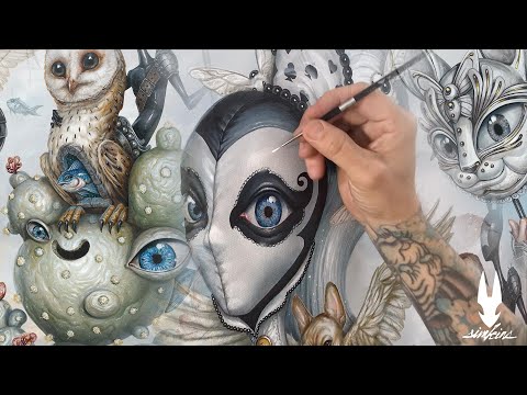 Greg "Craola" Simkins painting "Mother Nurture"