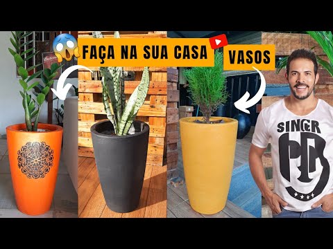 FAÇA HOJE MESMO!DIY Vasos de címento GANHE DINHEIRO Vasos Profissionais Vases Macetas Decoração