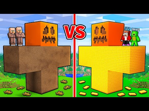 JJ and Mikey vs Villagers: GIANT GOLEM BATTLE in Minecraft - Maizen