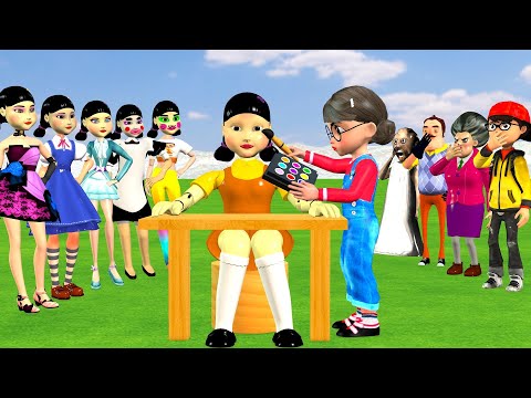 Scary Teacher 3D vs Squid Game Style Dress Squid Game Doll Nice or Error 5 Times Challenge