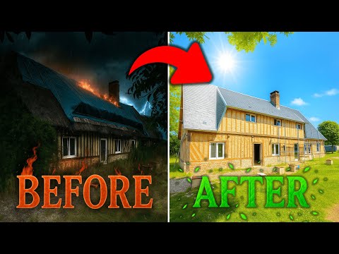 TIMELAPSE RENOVATION - REBUILDING A BURNED FRENCH HOUSE IN 20 MINUTES 🔥