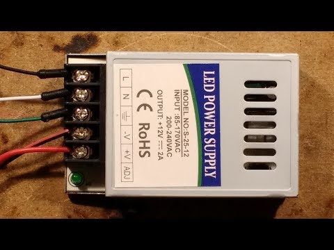 Inside a cheap eBay LED power supply.  (With arcing flaw.)
