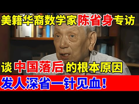美籍华裔数学家陈省身生前专访,谈中国落后的根本原因!发人深省一针见血,不愧是杨振宁都佩服的天才【传奇人物】#陈省身