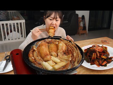 Grilled cow intestines, Gopchang and Daechang🐮with green onion Kimchi, Fried rice Mukbang.