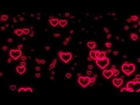 Red Neon Light Hearts Flying💜Raining Heart Background Video Loop [4 Hours] 4K Animated Background