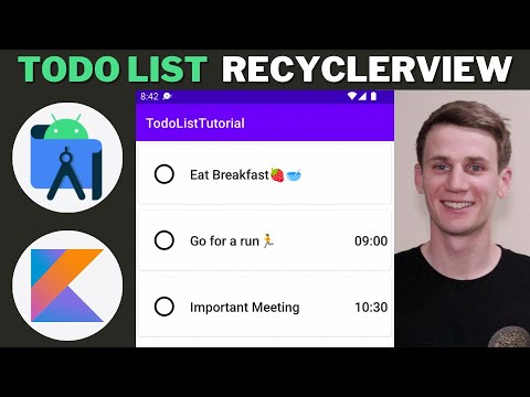 To Do List App using Recycler View Android Studio Kotlin Example Tutorial
