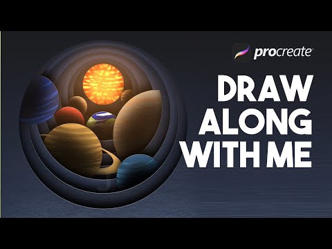 #73 SPACE PAPER CUT OUT - Procreate tutorial