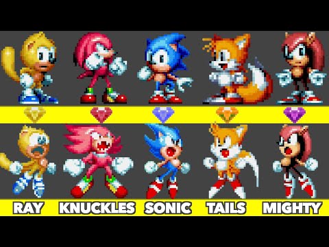 Evolution of All Sonic Characters and Super Form Graphics In Sonic Mania Plus