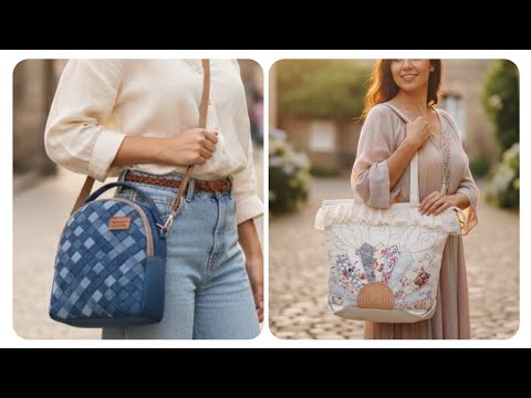 Easy way to sew 2 zipper bag from old jeans:Easy trick to sew luxury zipper bag(diy)