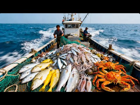 天气越来越冷大物横行，阿杰今天1100枚钩的鱼货拉到手酸，太刺激！【岛民阿杰】