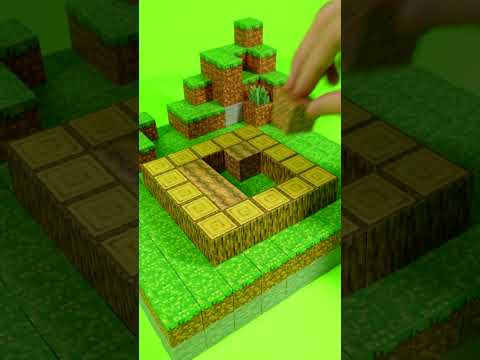 I made MAGNETIC Minecraft Blocks! #minecraft #papercraft #asmr #diy #kamich #theplop