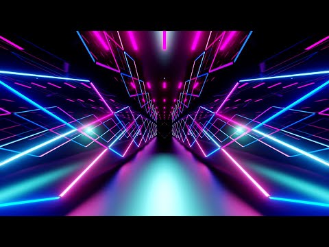 4K OLED Abstract Screensaver Neon Blue & Pink Color Black Screen Relaxing Neon Lights Video