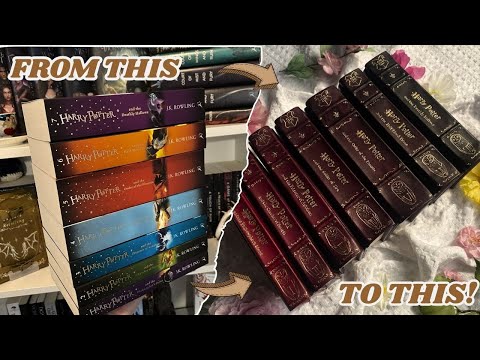Lets REBIND The Harry Potter series Into LEATHER Bound Books! [DIY, Bookbinding]