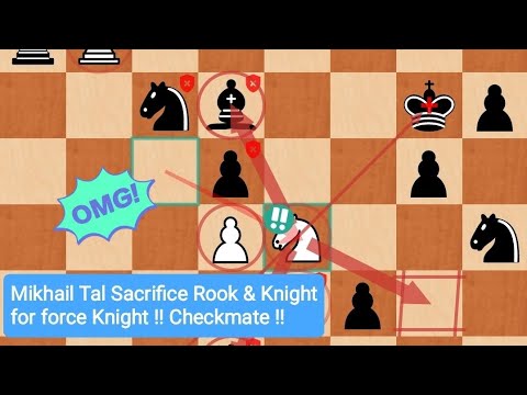 Mikhail Tal 😱 Sacrifice Rook & Knight for Force Knight !! Checkmate!! - 1987