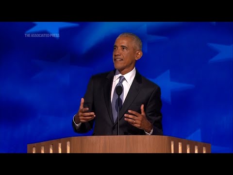Barack Obama fires up the crowd at the DNC in Chicago