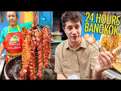 24 Hours of BANGKOK Street Food ๐น๐ญ 100 YEAR OLD Market, Candy Pork & Sriracha!!